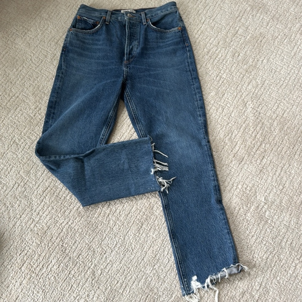 Agolde Riley Cropped Chewed Hem - Picture 2 of 3